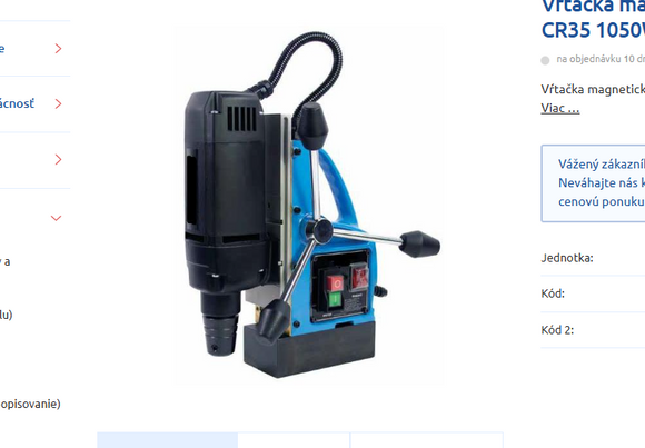 Magnetická vŕtačka UNIBOR CR35