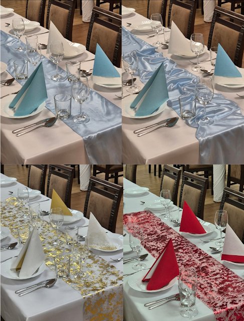 Farebné prestierania – stredové štóly